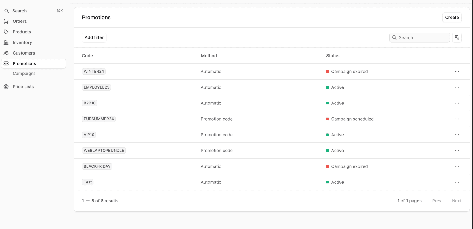 Promotions Screenshot