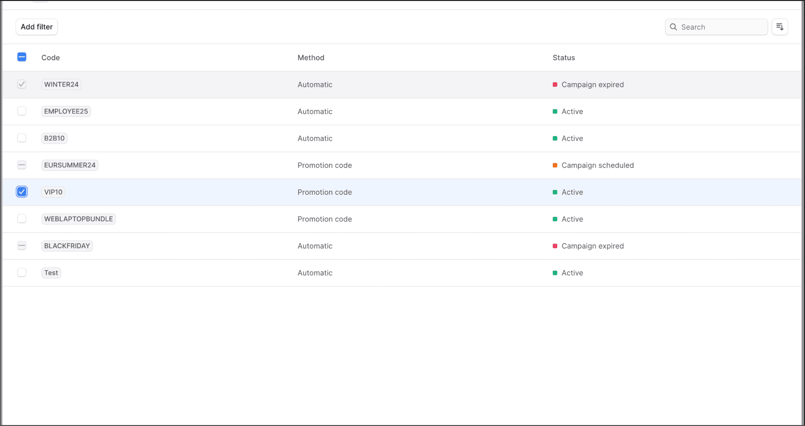 Promotions Screenshot