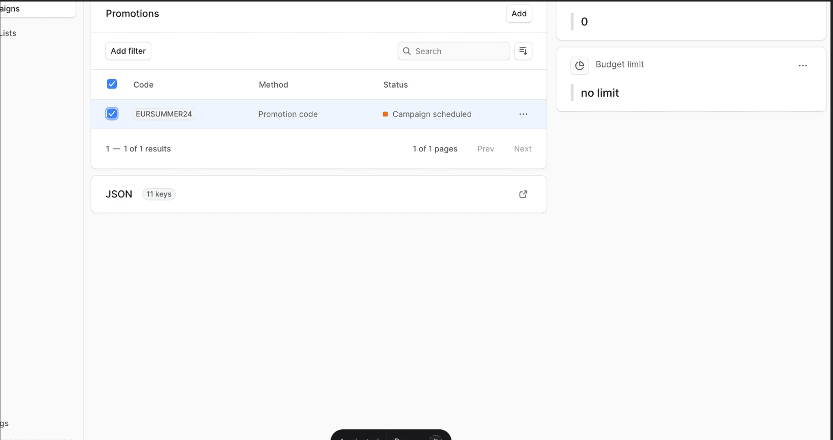Promotions Screenshot